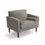 Fauteuil club capitonné Iliana en chenille à accoudoirs carrés avec 2 coussins-621274500