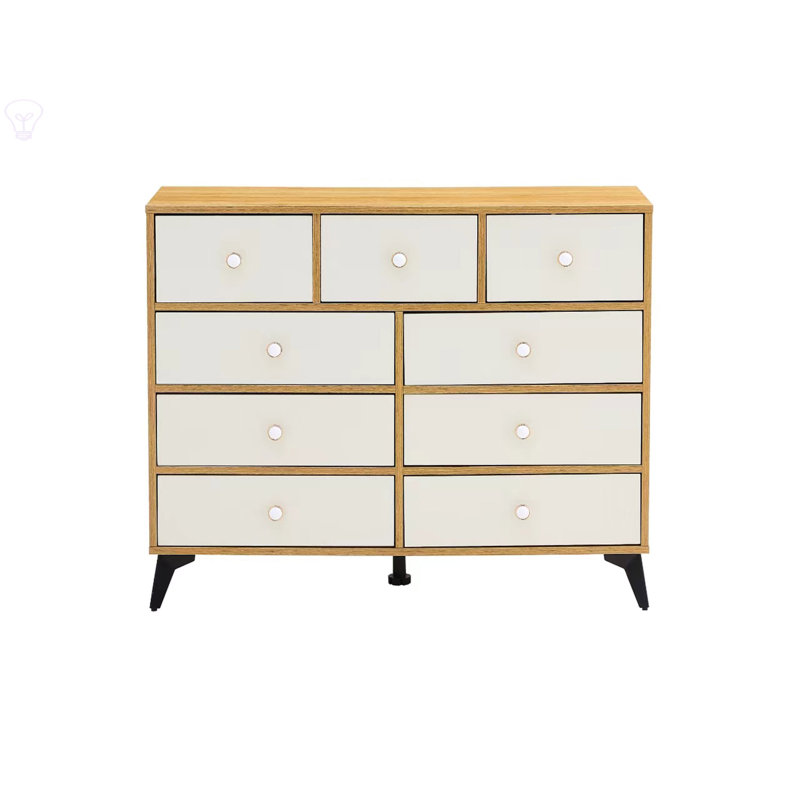 Commode 9 tiroirs en bois aggloméré, Bois