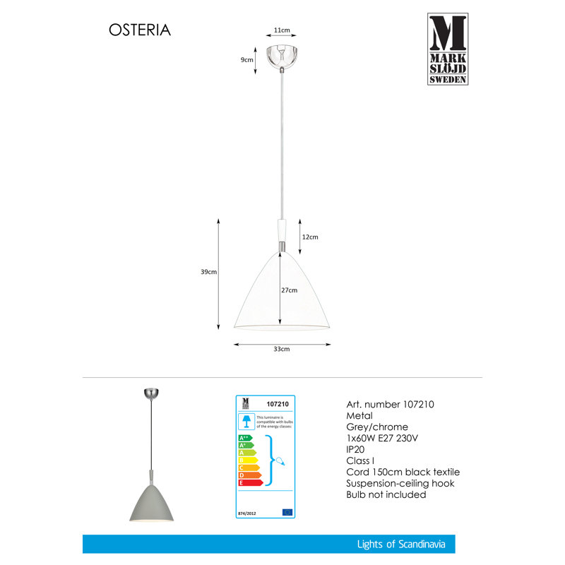 Manalapan 1 - Light Single Pendant, White/Chrome