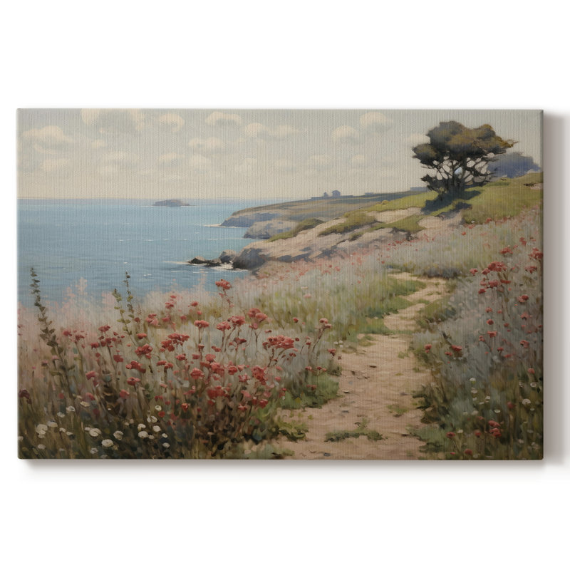 Paysage rétro - DCCDXLIV, H 19 po x l 28 po x P 1,5 po, Toile tendue