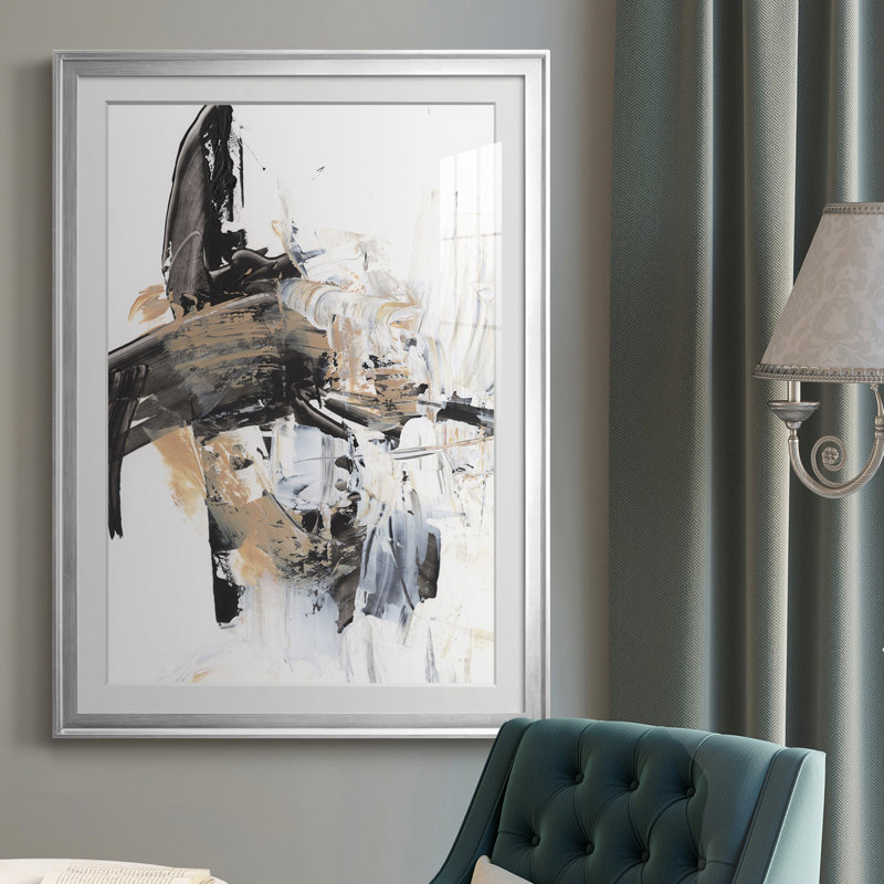 Ruckus I, reproduction encadrée de qualité supérieure - prête à être accrochée, H 42,5 po x l 30,5 po x P 1 po, Argent