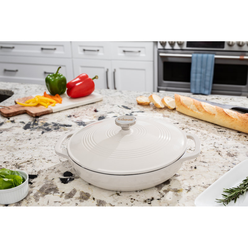 Casserole en fonte émaillée Lodge de 3,6 pintes, Blanc