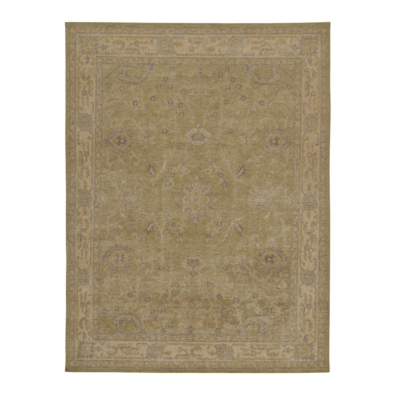Distressed Homage Hand Knotted Wool Geometric Area Rug, Runner 3' x 8'