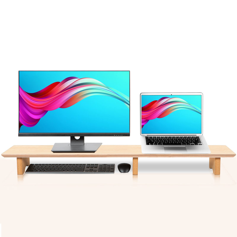 Manufactured Wood Monitor Stand, 10.5cm H x 109cm W x 23.5cm D