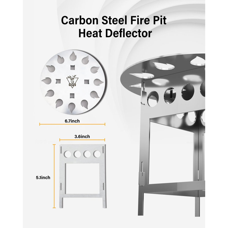 Déflecteur de chaleur pour foyer individuel, H 5,1 po x l 6,7 po x P 6,7 po
