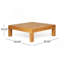 Ensemble de bancs modernes à accoudoir droit à dossier en X avec coussins résistants à l'eau et table basse à structure en bois d'acacia-130482835-130482836