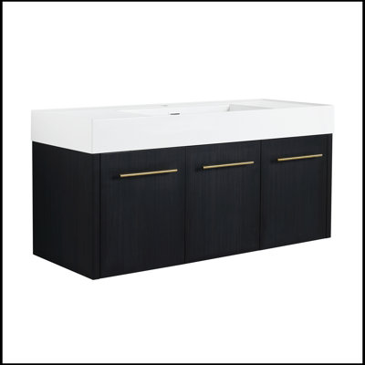 48 Inch Wall-Mounted Bathroom Vanity with Sink, Thick Edged Resin Basin -  Ebern Designs, C6ECC22D276A483F9602C2B9F6054B88