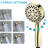 High Shower Head - Gold, 5 Modes, , Heat , Easy Clean, Wall Mounted Gold Handheld Spray Abs & Impact To Install, Consistent Spray, Water Saving-121612900