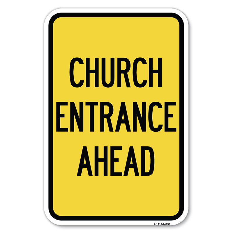Entrée de l'église devant / 24458, H 18 po x l 12 po x P 1 po