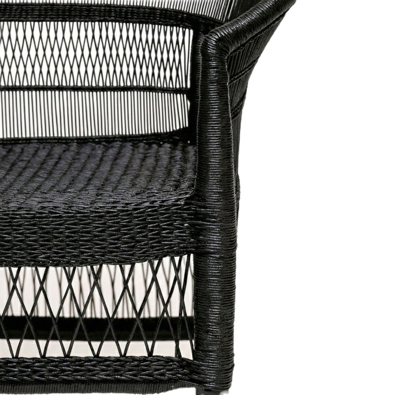 Canapé d'intérieur 100% en rotin naturel tissé à la main à 3 places avec structure en bois massif, siège d'appoint de style bord de mer Boho - artisanat africain authentique