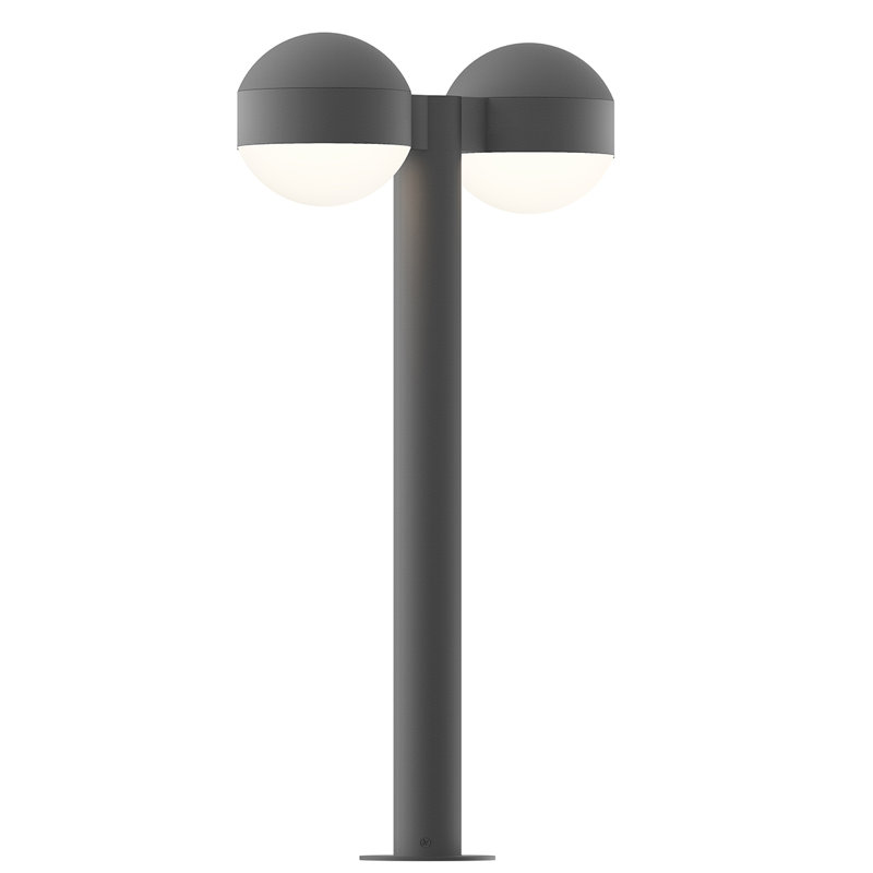 Reals LED Bollard Light, Textured Bronze, 23.75" H x 5" W x 13.5" D, Clear White