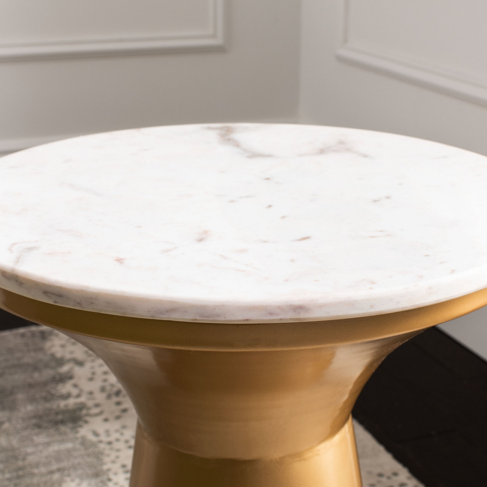 Quinley End Table, Brass