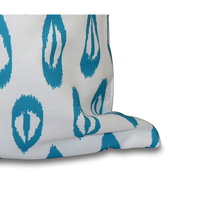 Geometric Outdoor Reversible Throw Pillow, Turquoise