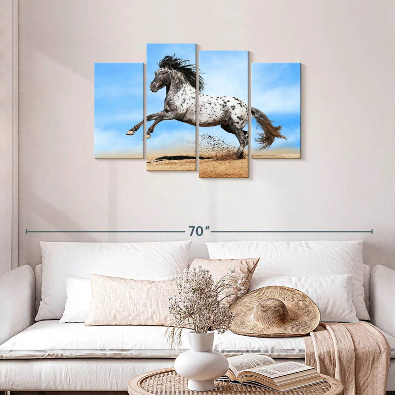 Speckled Appaloosa Horse, 27" H x 43" W