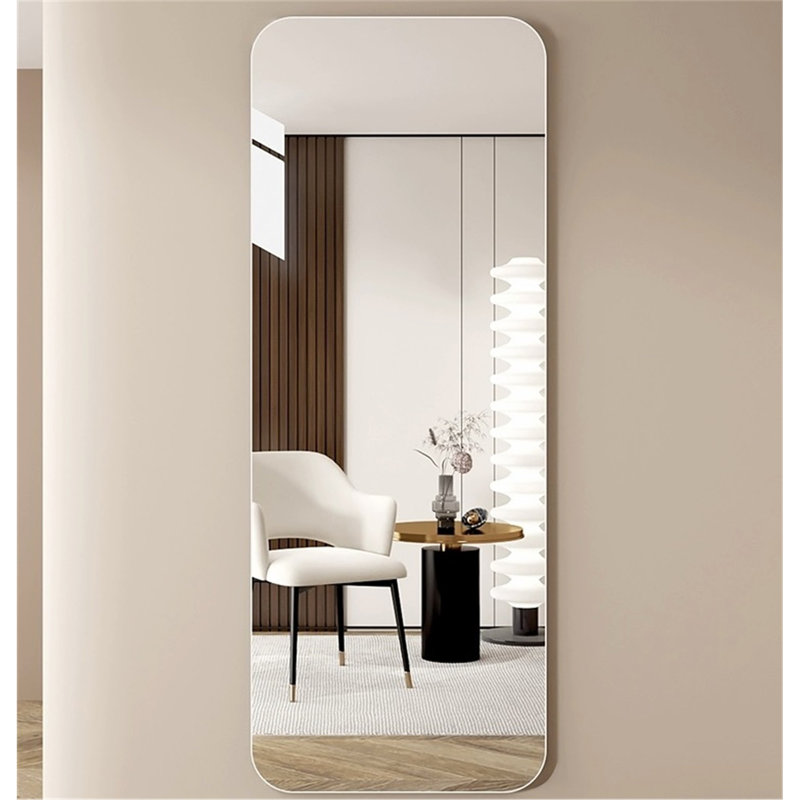 60"X 15" Inch Full Body Round Corner Mirror For Living Room Bedroom Cloakroom Wall Hanging With Hanging Hole High Quality 5Mm Silver Mirror  Explosion-Proof Glass