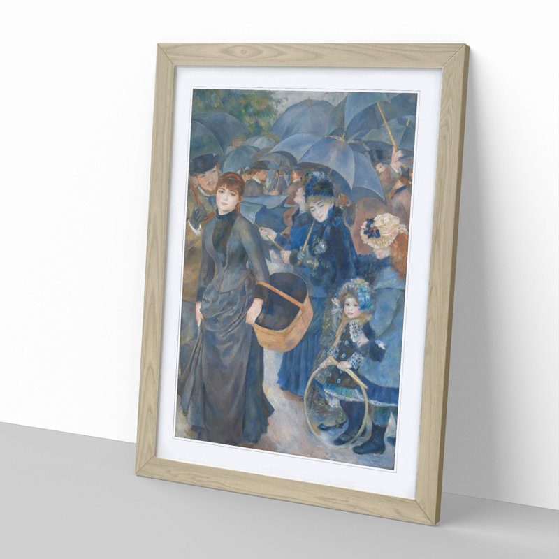The Umbrellas by Pierre-Auguste Renoir - Picture Frame Painting, 65cm H x 48cm W x 2cm D, Oak