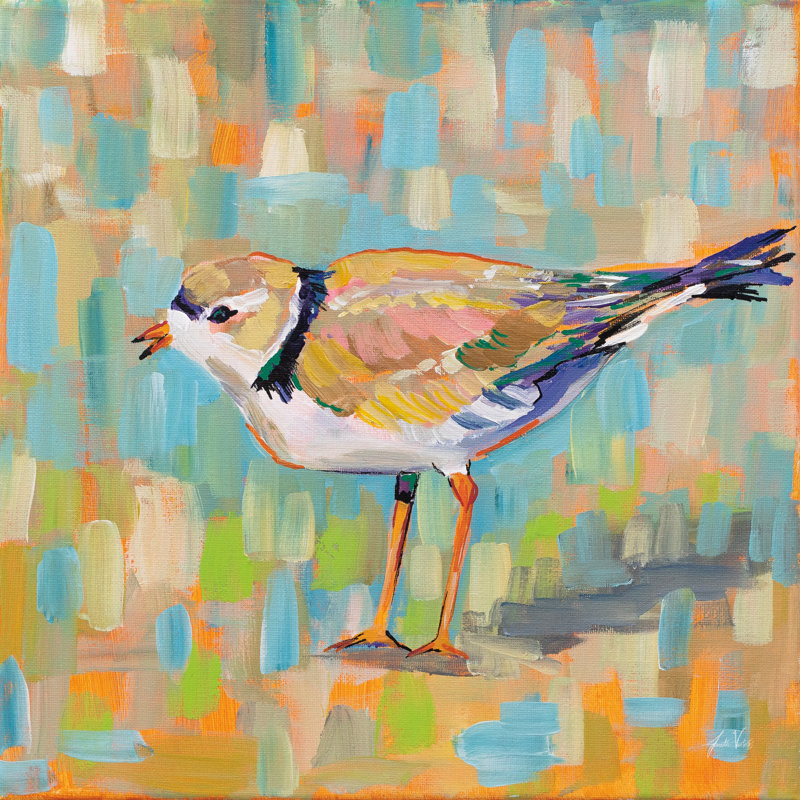 Pluvier côtier IV par Jeanette Vertentes - Peinture sur toile, H 20 po x l 20 po