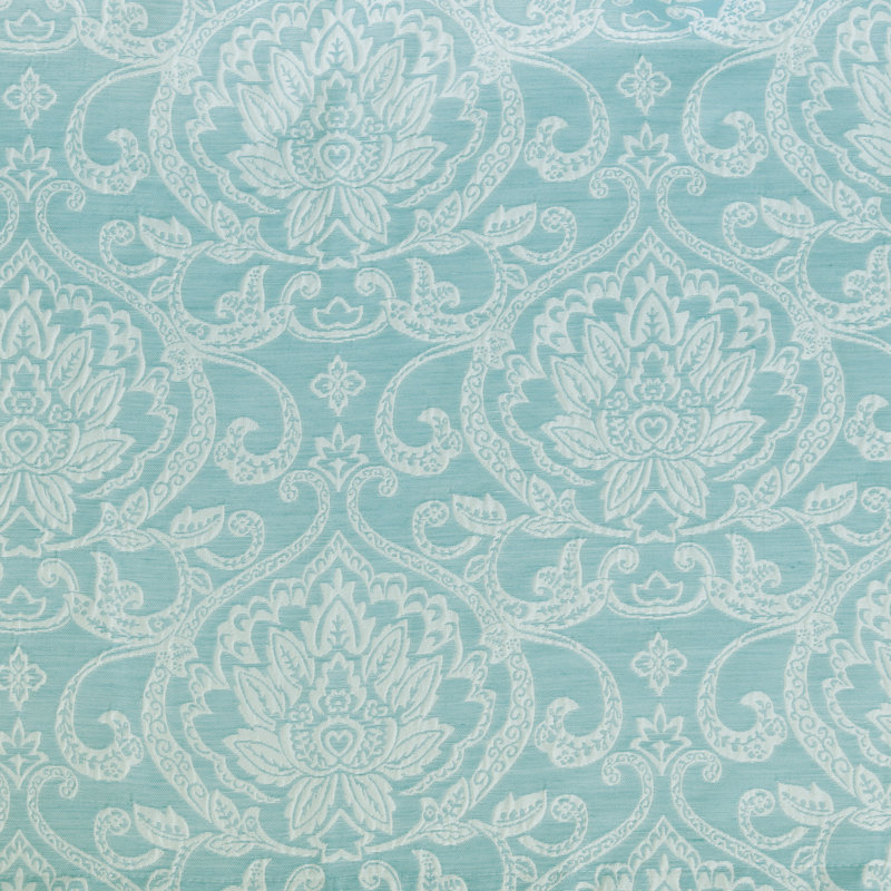 HausHome Jacquard Damask Semi-Sheer Grommet Curtain Panels, Raindrop, 52" x 96"