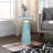 Glass and Wood Accent Table with Tapered Base and Modern Design