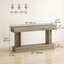 Console 63 po, table d'entrée vintage, brun clair-2126430223