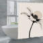 Rideaux de douche monochromes à motif de fleurs botaniques, 72 x 72 pouces, beige et noir