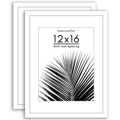 Americanflat Picture Frame - Set of 2 - Frame with Mat - Polished Plexiglass