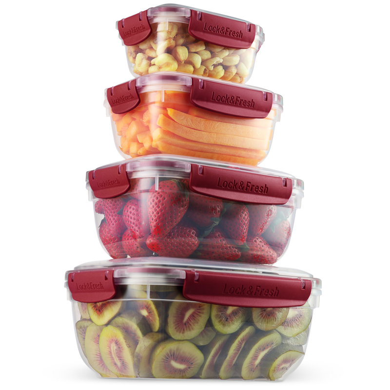 Red BPA-Free Plastic Airtight Meal Prep Container