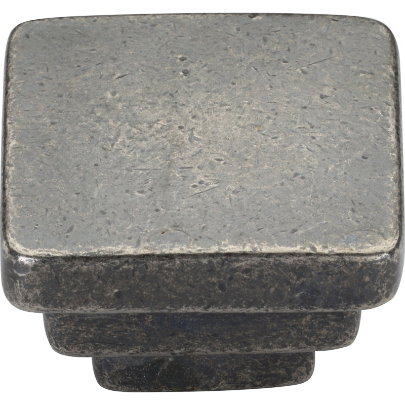 Bouton d'armoire carré, 1.5, Bronze blanc moyen