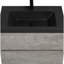 30" Floating Bathroom Vanity, Grey With Black Quartz Sand Basin And Soft Close Atom Trait