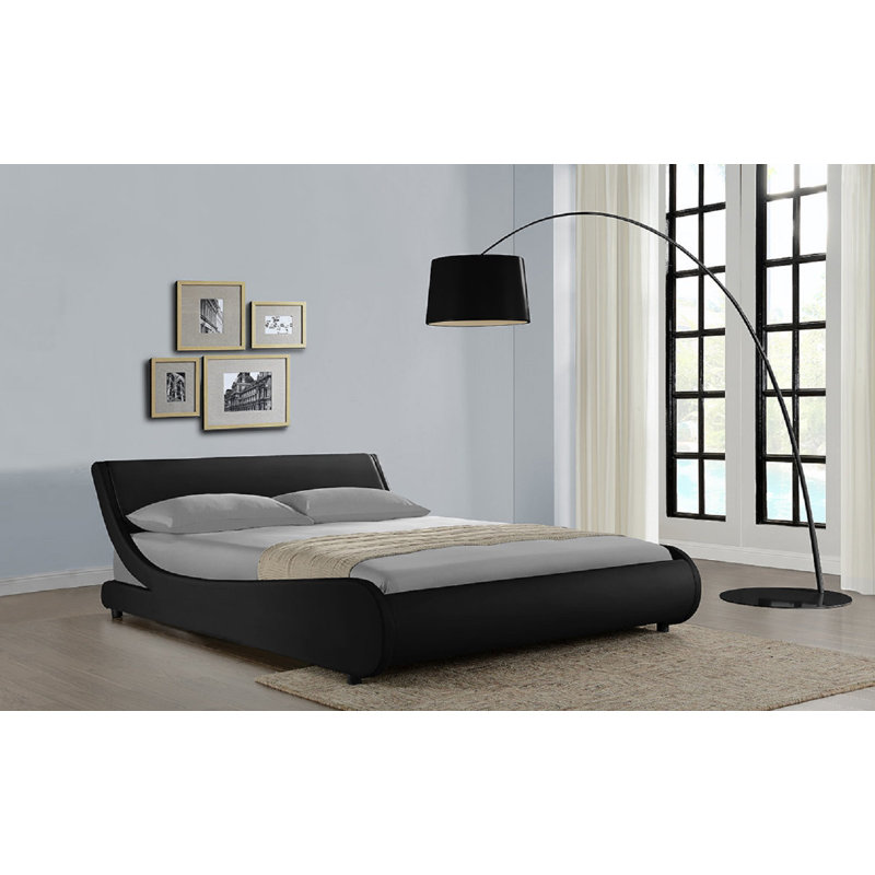 Berne Upholstered Bed, King, Black/White