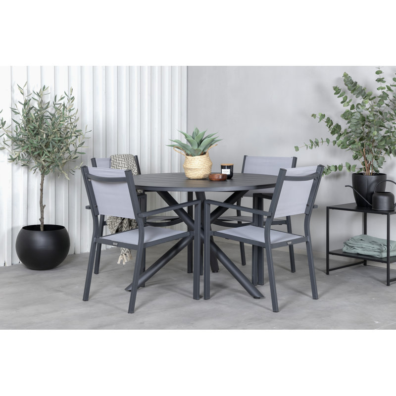 Blotz Dining Set, Black/Grey, Black, Black