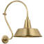 Thomas O'Brien, "Academy 15" Larrabee Barn Light in Hand-Rubbed Antique Brass with 16" Bowers Shade-2124907672