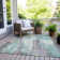 Machine Washable Indoor/Outdoor Xhevrie Teal Rug