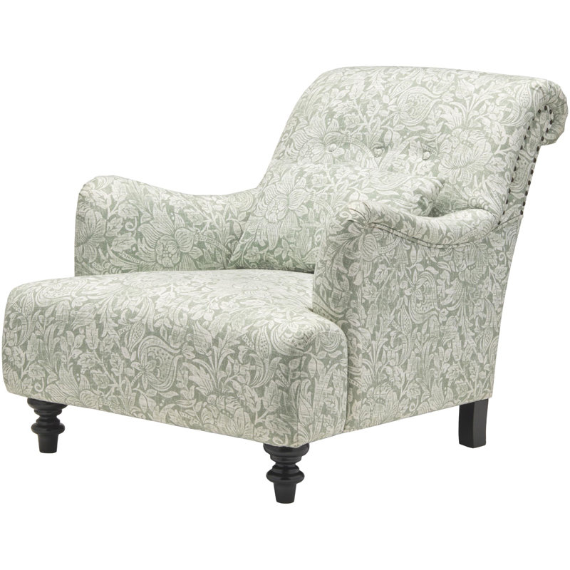 Aklog Traditional Accent Chair, Cream Linen