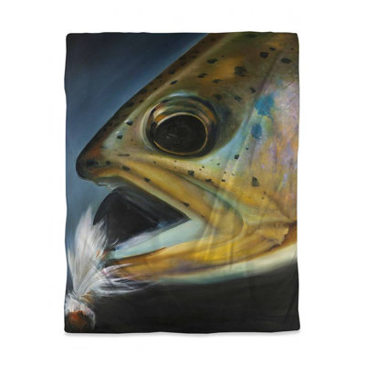 Golden Trout Fly Fishing Duvet Cover | Aquatic Animal Decor