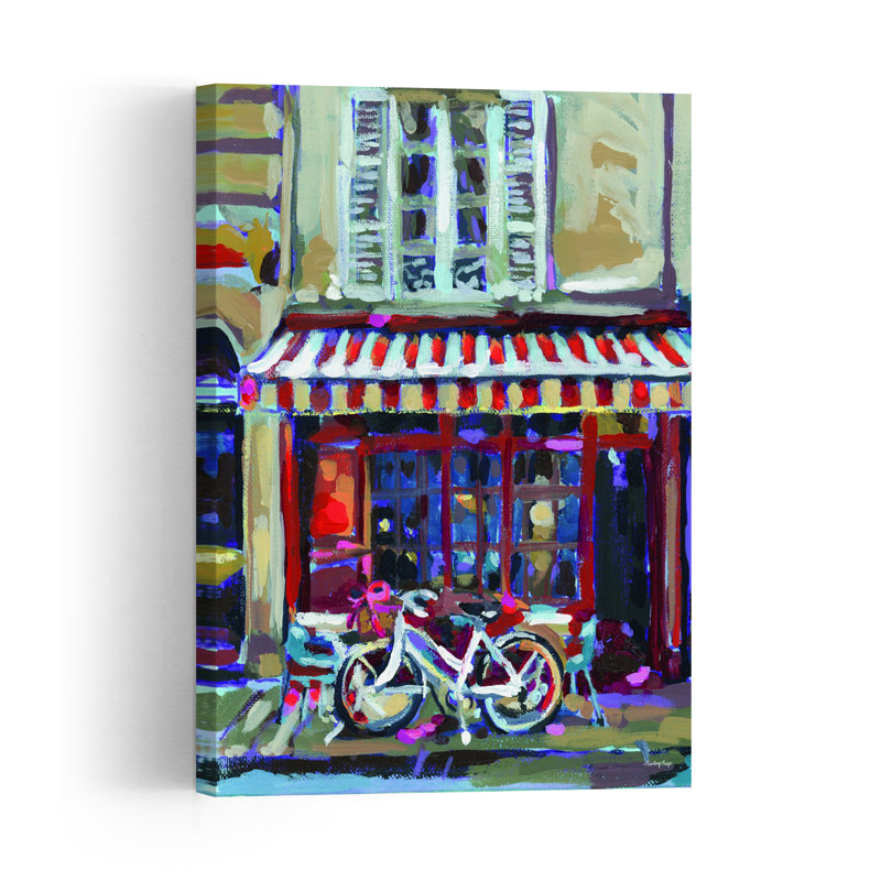 «Paris Café Stop», impression abstraite d'art mural de la ville, H 60 po x l 40 po