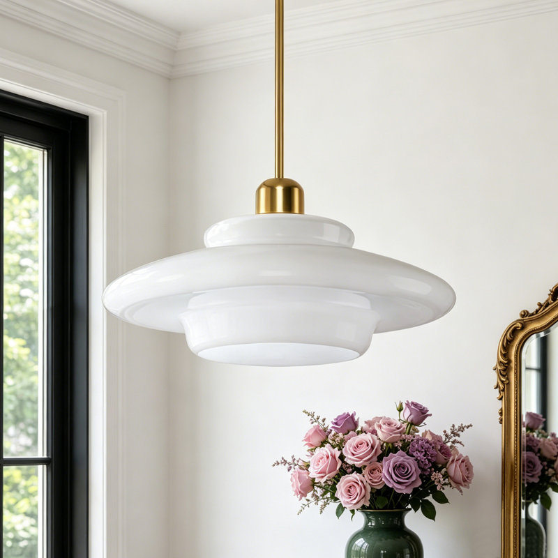 Luminaire suspendu Mid-Century doré nordique, Barre