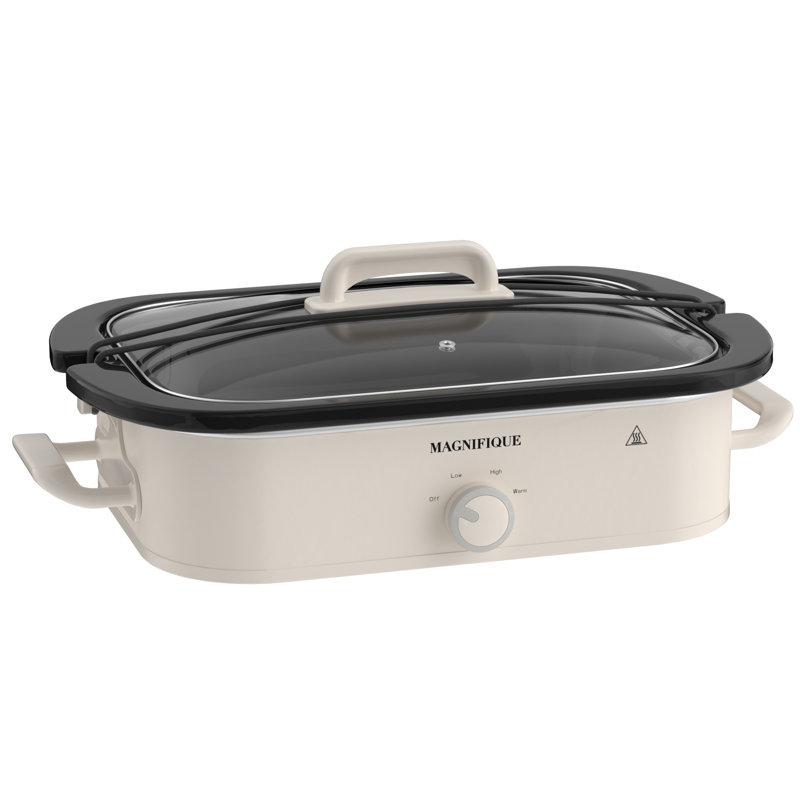 Magnifique 4-Quart Slow Cooker With Casserole Manual Warm Setting, Cream