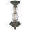 26 cm H Glass and Iron Tabletop Candlestick