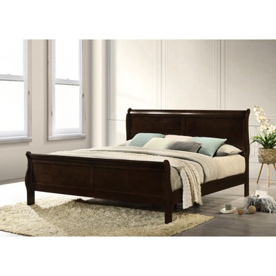 Cappuccino - Finished Eastern King Bed, Solid Wood And Construction, Gracefully Curved Ends, Slatted Structure Enhancing Ventilation, Traditional Bedroom Centerpiece Bed With Finish, Rich Warm Brown
