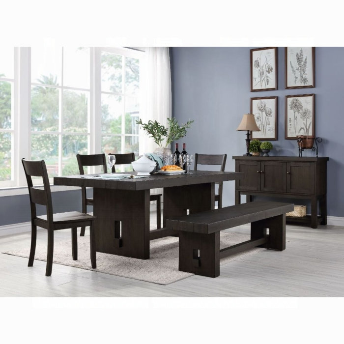 ACME Haddie Dining Table, Distressed Walnut
