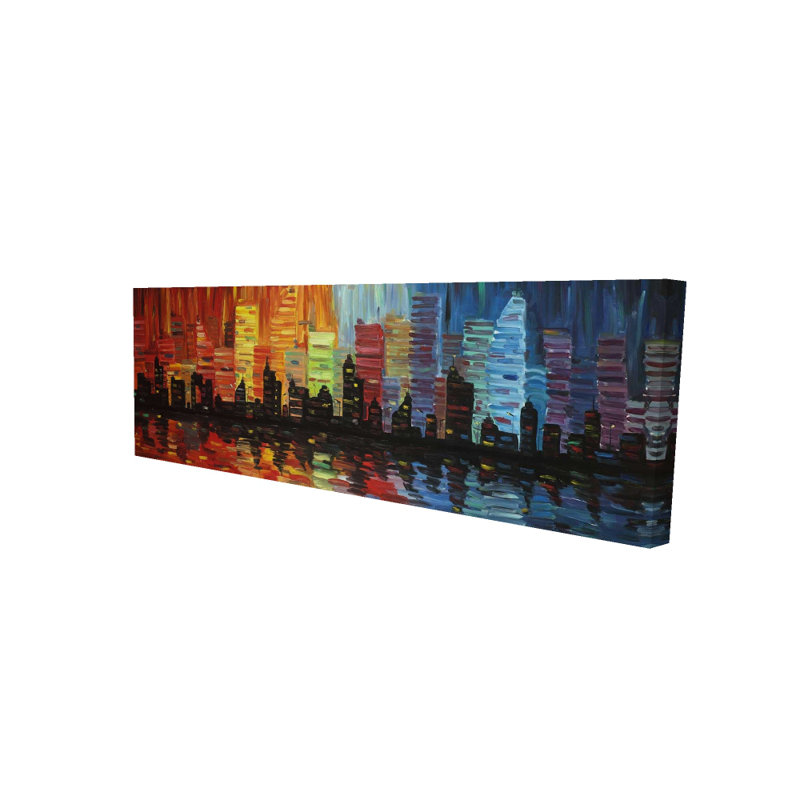 Paysage urbain coloré - Toile contemporaine pour la décoration intérieure