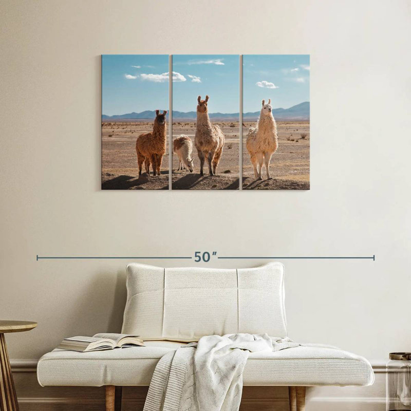 Four Llamas, 24" H x 38" W