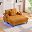   Canapé inclinable moderne en velours côtelé surdimensionné avec assise profonde, 3 coussins, charge USB, bande lumineuse à DEL RVB, porte-gobelet, poche latérale - convient au salon et à la chambre à coucher-1950303534