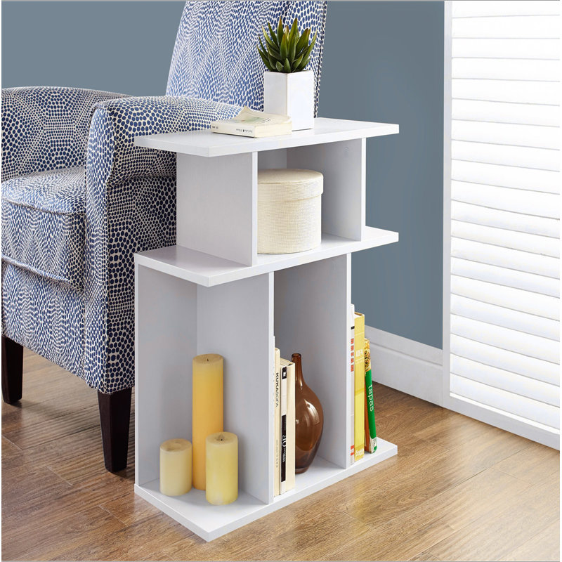 Table d'appoint, table d'appoint, table de bout, table de chevet, lampe, salon, chambre à coucher, Blanc, Blanc