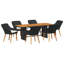 7 Piece Garden Dining Set Black
