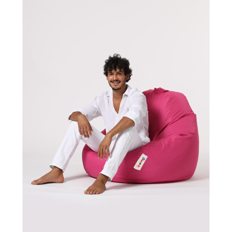 Fauteuil à billes de jardin Original rose, 45,3 po x 51,2 po x 15,4 po | 100% polyester imperméable, système de fermeture à glissière dissimulé | Capacité de poids maximale: 440 lb | Mousse de billes de polystyrène recyclée écologique | Conception moderne et moderne pour la détente en plein air