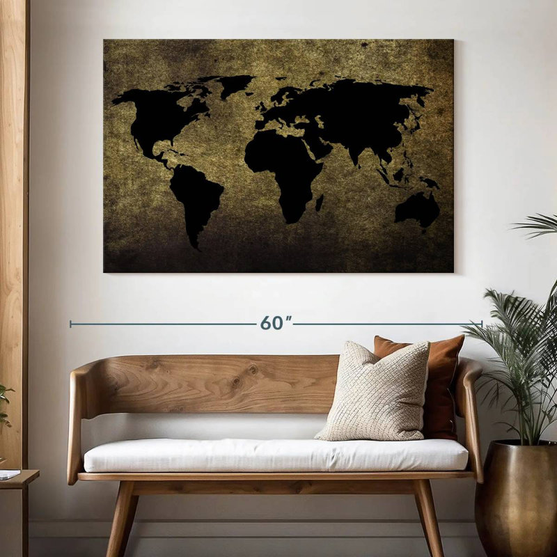 Aliaz Black Grunge World Map