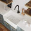 Perch 60cm L x 40cm W Single Basin Farmhouse Apron Kitchen Sink with Sink Grid and Basket Strainer