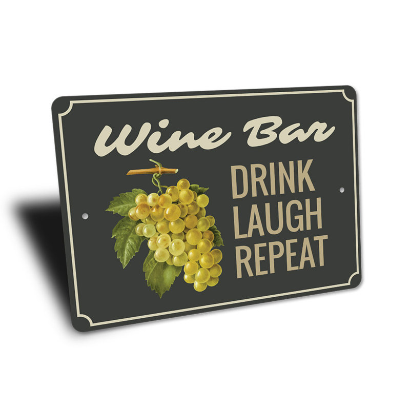 Enseigne de vin en aluminium, H 10 po x l 14 po x P 0,04 po